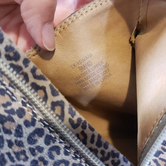 Lucky Brand Yewani Leopard Print Suede Wedge Booties Women’s 9M - Picture 3 of 7